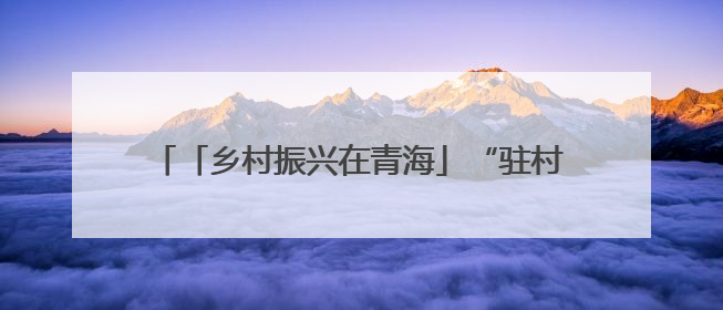 「乡村振兴在青海」“驻村”更“助村” 实干促振兴