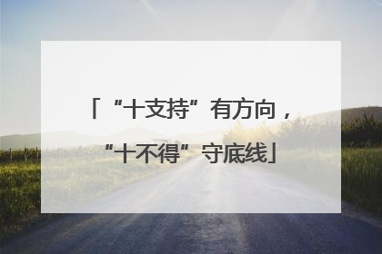 “十支持”有方向，“十不得”守底线