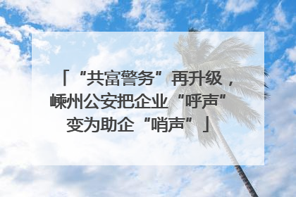 “共富警务”再升级，嵊州公安把企业“呼声”变为助企“哨声”