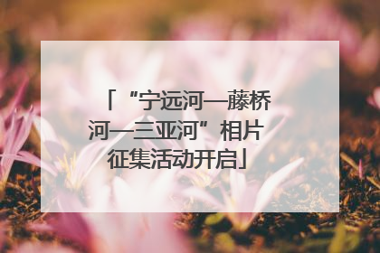 “宁远河—藤桥河—三亚河”相片征集活动开启