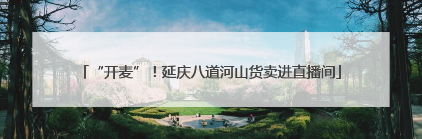“开麦”！延庆八道河山货卖进直播间