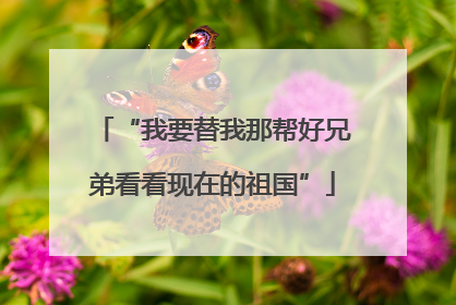 “我要替我那帮好兄弟看看现在的祖国”
