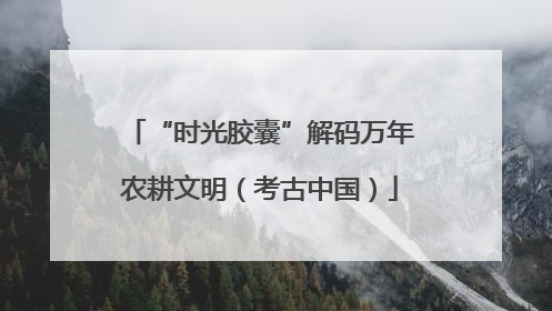 “时光胶囊”解码万年农耕文明（考古中国）
