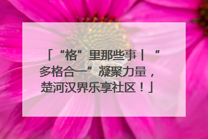 “格”里那些事丨“多格合一”凝聚力量，楚河汉界乐享社区！