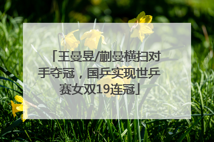 王曼昱/蒯曼横扫对手夺冠，国乒实现世乒赛女双19连冠