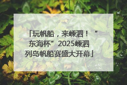 玩帆船，来嵊泗！“东海杯”2025嵊泗列岛帆船赛盛大开幕