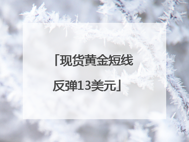 现货黄金短线反弹13美元