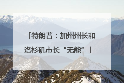 特朗普：加州州长和洛杉矶市长“无能”