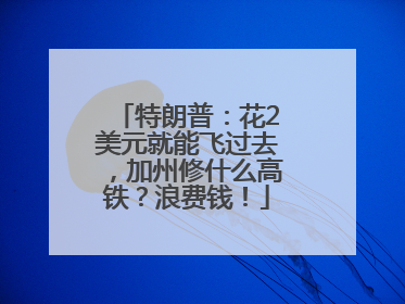 特朗普：花2美元就能飞过去，加州修什么高铁？浪费钱！
