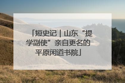 短史记｜山东“提学副使”亲自更名的平原闲道书院