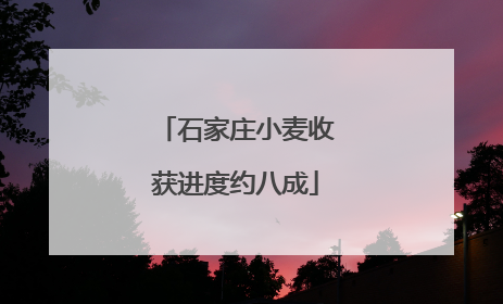 石家庄小麦收获进度约八成