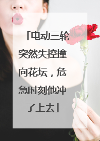 电动三轮突然失控撞向花坛，危急时刻他冲了上去