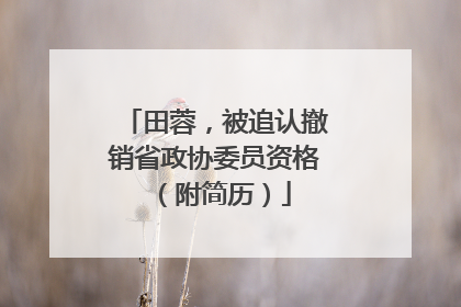 田蓉，被追认撤销省政协委员资格（附简历）