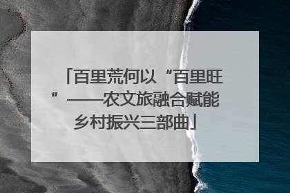 百里荒何以“百里旺”——农文旅融合赋能乡村振兴三部曲