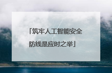 筑牢人工智能安全防线是应时之举