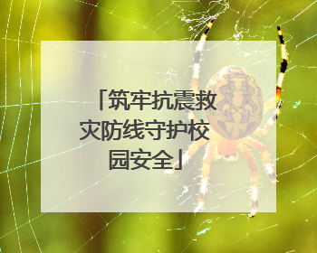 筑牢抗震救灾防线守护校园安全