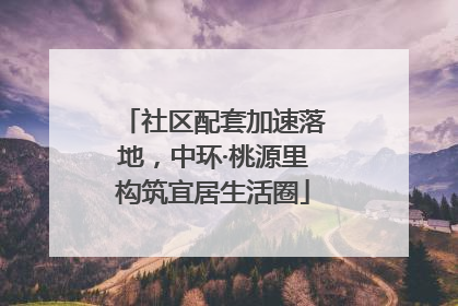 社区配套加速落地，中环·桃源里构筑宜居生活圈