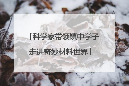 科学家带领镇中学子走进奇妙材料世界