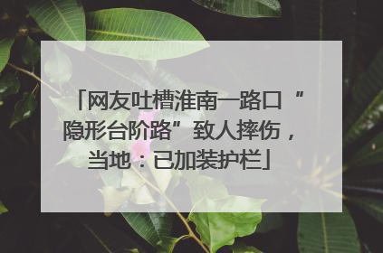 网友吐槽淮南一路口“隐形台阶路”致人摔伤，当地：已加装护栏