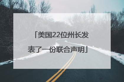美国22位州长发表了一份联合声明