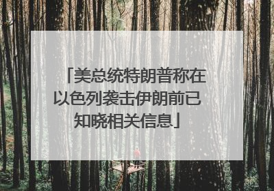 美总统特朗普称在以色列袭击伊朗前已知晓相关信息