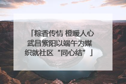 粽香传情 橙暖人心 武昌紫阳以端午为媒织就社区“同心结”
