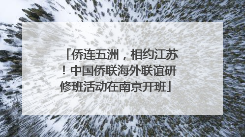 侨连五洲，相约江苏！中国侨联海外联谊研修班活动在南京开班