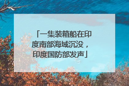 一集装箱船在印度南部海域沉没，印度国防部发声