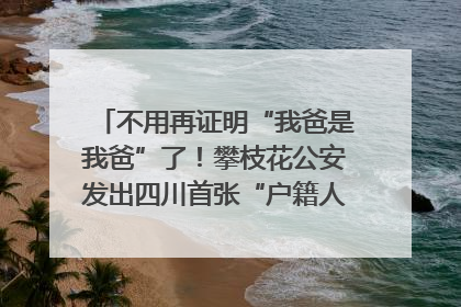 不用再证明“我爸是我爸”了！攀枝花公安发出四川首张“户籍人口直系亲属关系谱”
