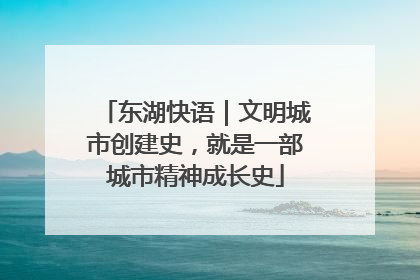 东湖快语｜文明城市创建史，就是一部城市精神成长史