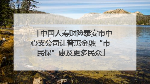 中国人寿财险泰安市中心支公司让普惠金融“市民保”惠及更多民众