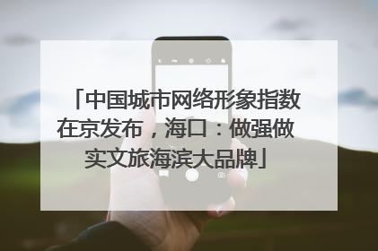 中国城市网络形象指数在京发布，海口：做强做实文旅海滨大品牌
