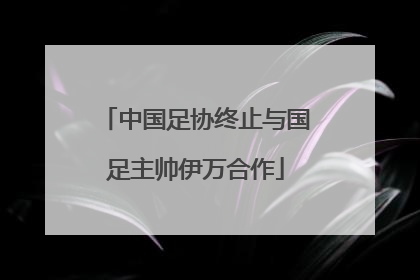 中国足协终止与国足主帅伊万合作