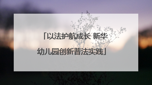 以法护航成长 新华幼儿园创新普法实践