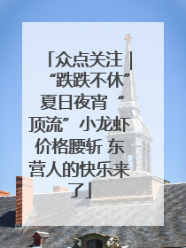 众点关注｜“跌跌不休” 夏日夜宵“顶流”小龙虾价格腰斩 东营人的快乐来了