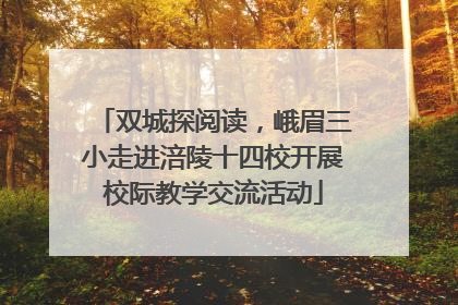 双城探阅读，峨眉三小走进涪陵十四校开展校际教学交流活动