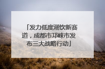 发力低度潮饮新赛道，成都市邛崃市发布三大战略行动
