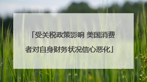 受关税政策影响 美国消费者对自身财务状况信心恶化