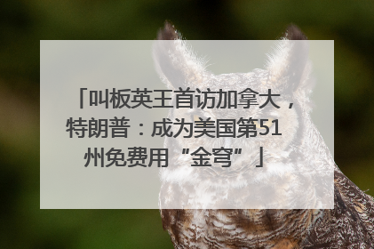 叫板英王首访加拿大，特朗普：成为美国第51州免费用“金穹”