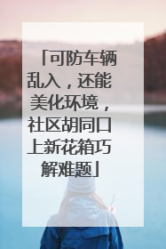 可防车辆乱入，还能美化环境，社区胡同口上新花箱巧解难题