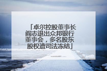 卓尔控股董事长阎志退出众邦银行董事会，多名股东股权遭司法冻结