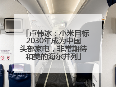 卢伟冰：小米目标2030年成为中国头部家电，非常期待和美的海尔并列