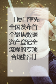 厦门率先全国发布首个聚焦数据资产登记全流程的专项合规指引