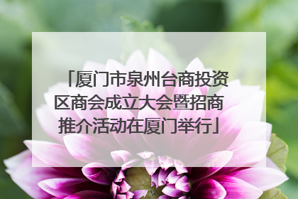 厦门市泉州台商投资区商会成立大会暨招商推介活动在厦门举行