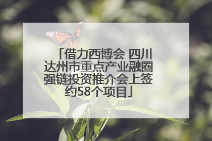 借力西博会 四川达州市重点产业融圈强链投资推介会上签约58个项目