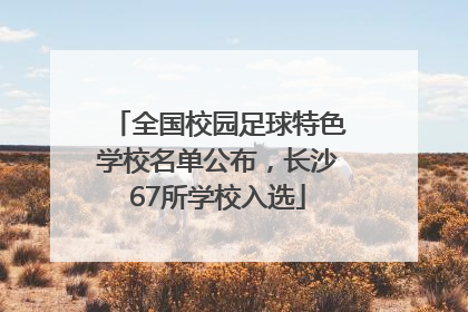 全国校园足球特色学校名单公布，长沙67所学校入选