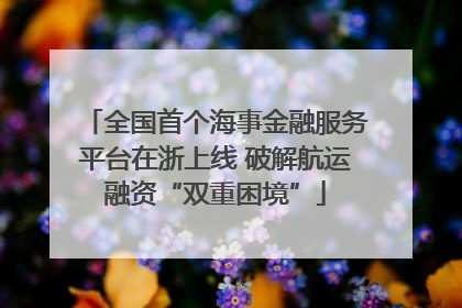 全国首个海事金融服务平台在浙上线 破解航运融资“双重困境”