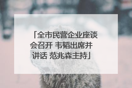 全市民营企业座谈会召开 韦韬出席并讲话 范兆森主持