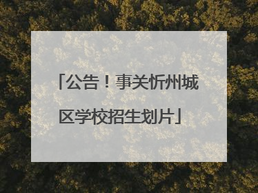 公告！事关忻州城区学校招生划片