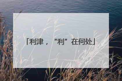 利津，“利”在何处